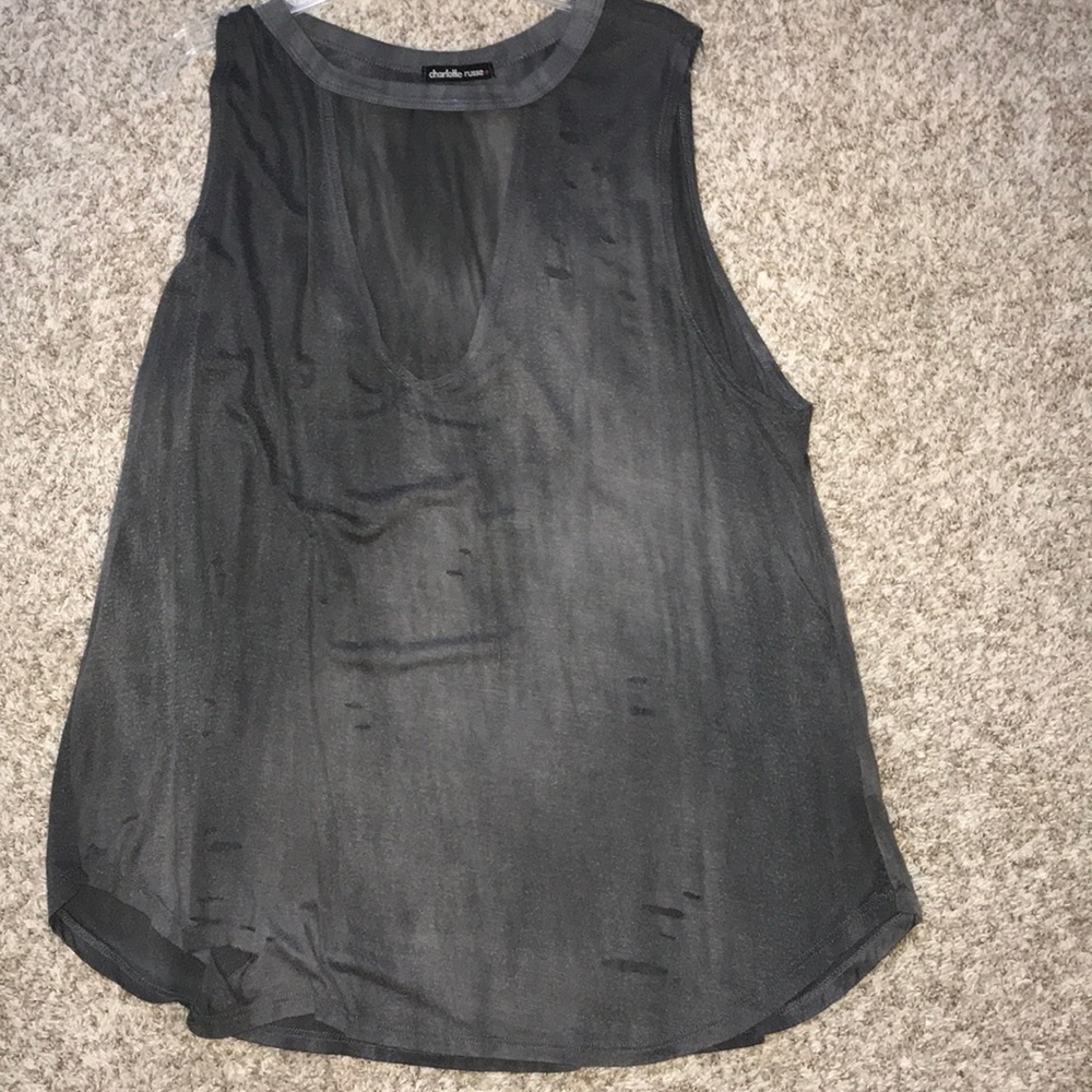 Distressed Gray Tank - Picture 2 of 2